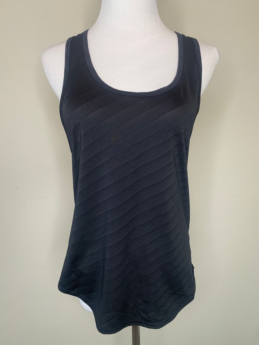 Black Microfiber Tank Top  Sz Medium Racer Back Flowy Loose Fit